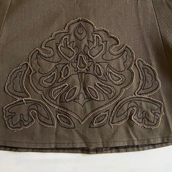 Cabi Dark Brown Flare A Line Skirt - Picture 2 of 6